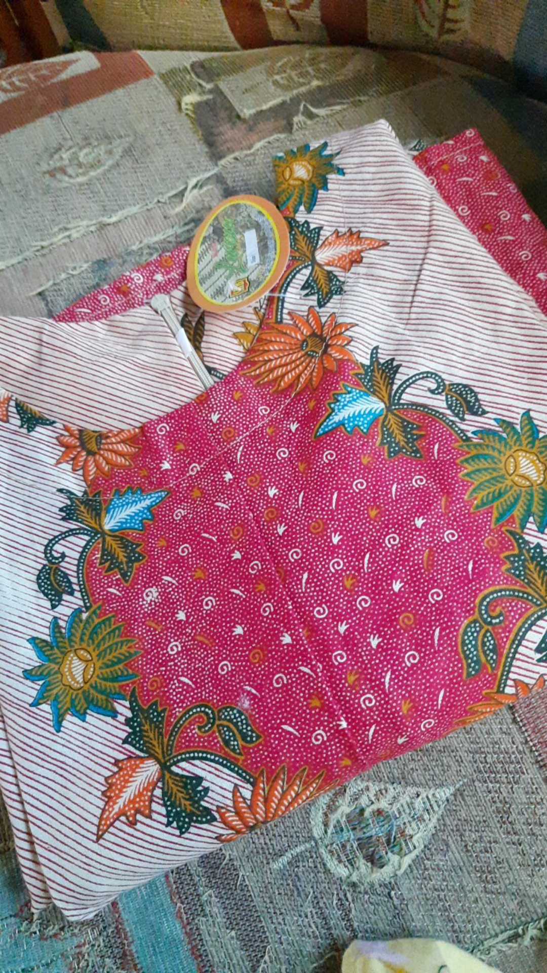 Tey-17 Batik Wanita Asj Sa Hrb026 Kenongo Kemeja Tosca Pendek