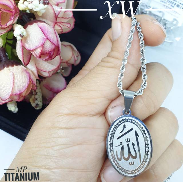 Kalung titanium lafadz silver