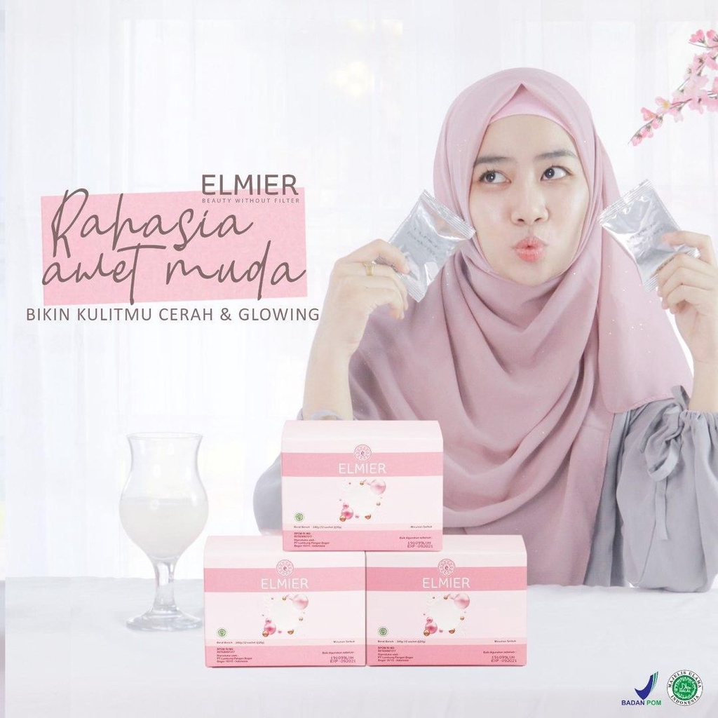 ELMIER COLLAGEN DRINK ORIGINAL (MINUMAN KOLAGEN ANTI BOPENG HERBAL DAN HALAL) BPOM