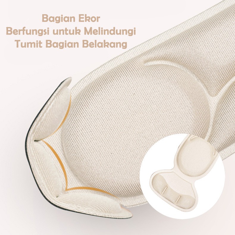 Insole Sepatu Wanita Empuk High Heels Anti Lecet 4D Alas Kaki Sepatu Bantalan Sepatu 1 Pasang