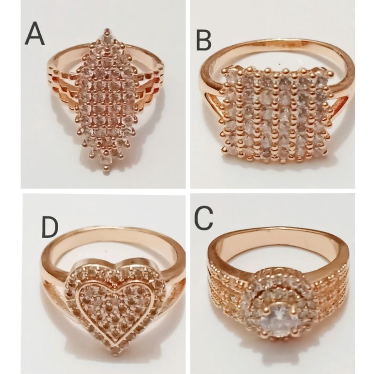 RAC51. Cincin xuping wanita lapis emas dgn mata zircon