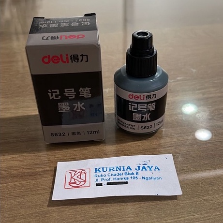 

DELI Tinta Refill / Isi ulang Permanent Marker / Spidol Permanen 12ml Hitam Biru Merah S632
