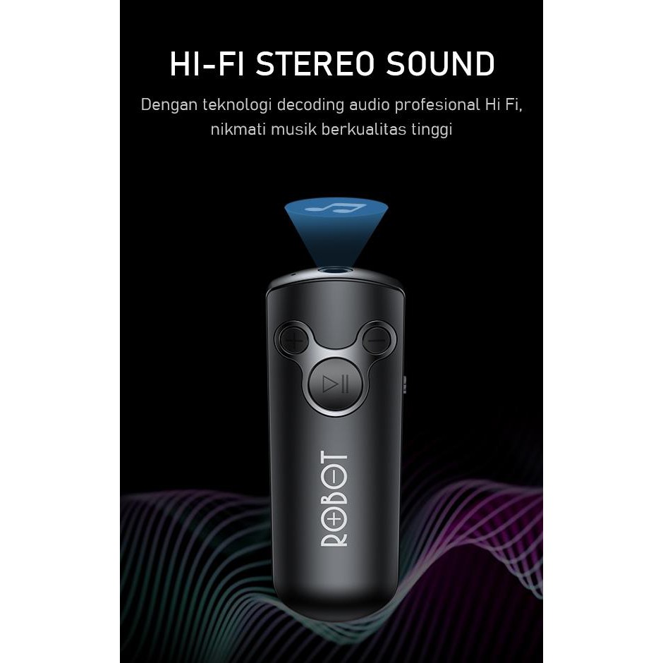 ROBOT RS10 Small &amp; Portable HD Sound Quality Audio Receiver Bluetooth5.0 10H Playtime Small and Port