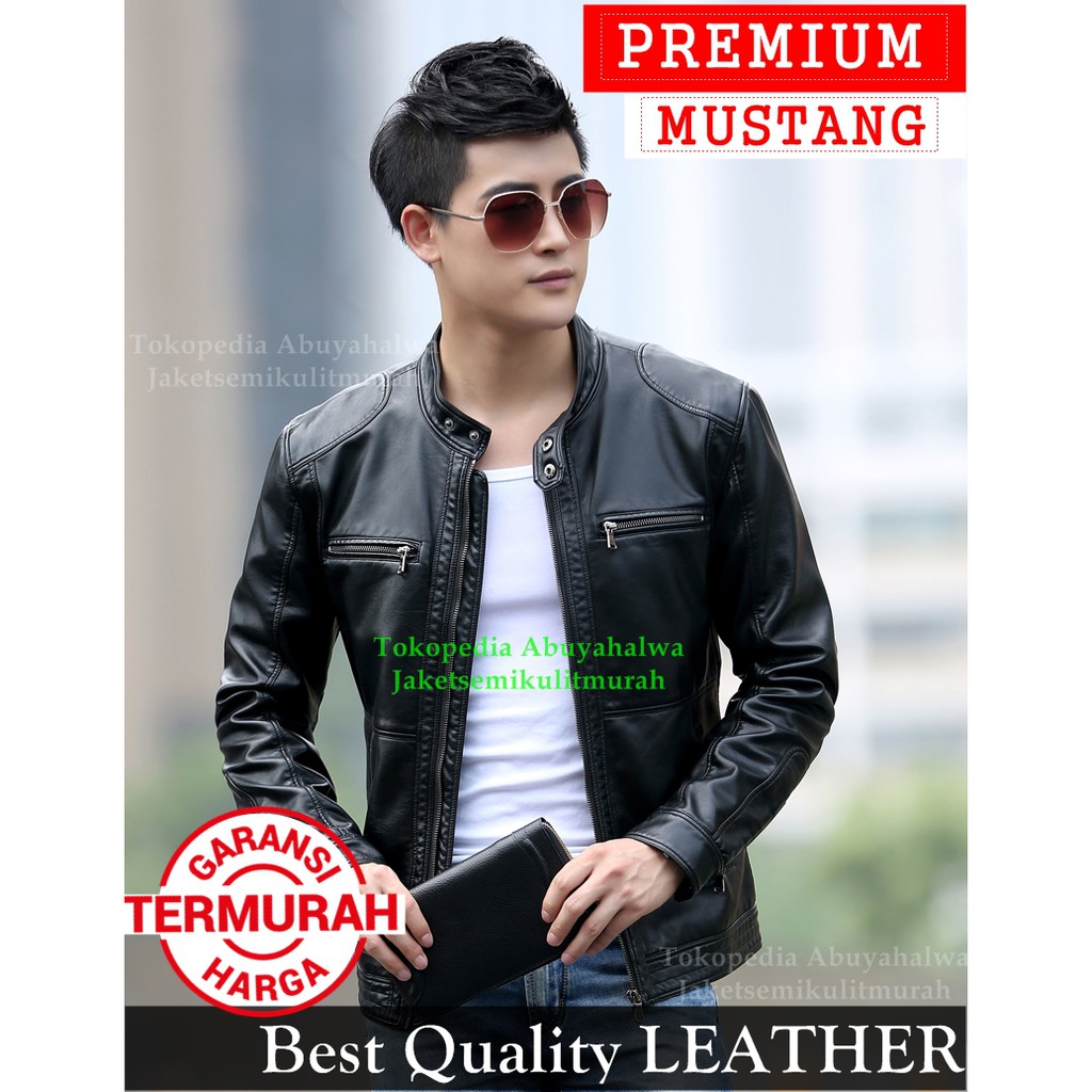 Jaket Semi Kulit Pria Slim Fit Leather Premium Mustang