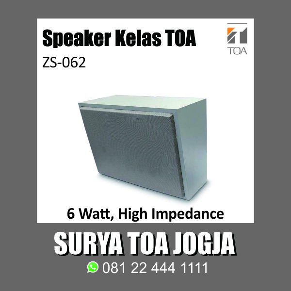 Box Speaker TOA ZS-062 ZS062 ZS 062 Kelas Murah 6 Watt Kayu Abu-Abu High Impedance Kotak Dinding