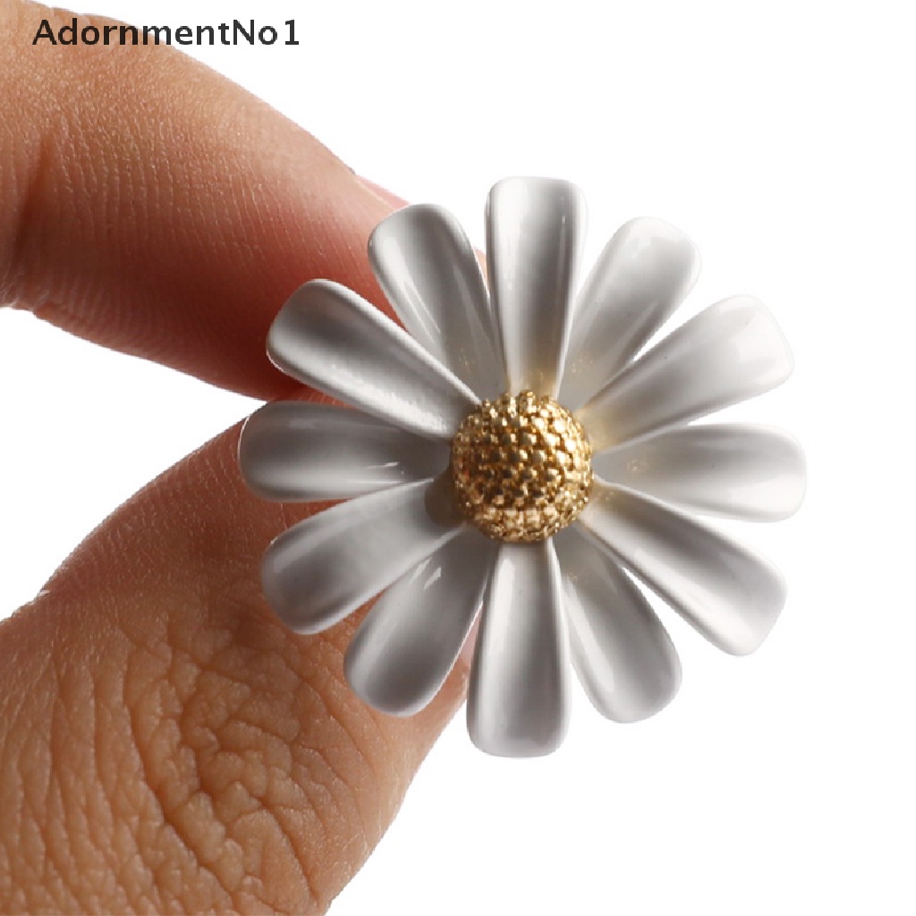 (AdornmentNo1) Anting Tusuk Gantung Asimetris Desain Bunga Aster Enamel Gaya Vintage Untuk Wanita