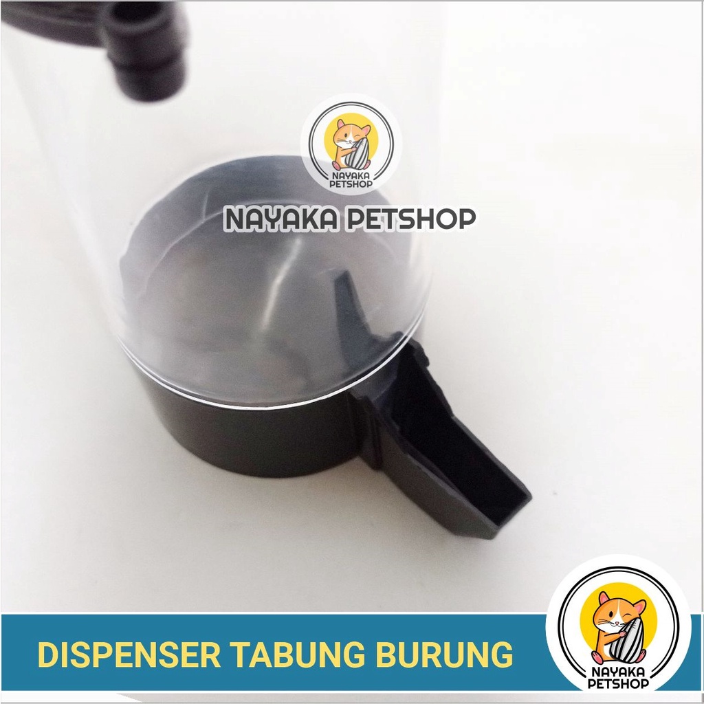 Dispenser Tabung Cepuk Tempat Pakan Wadah Minum Burung Kenari Love Bird Parkit