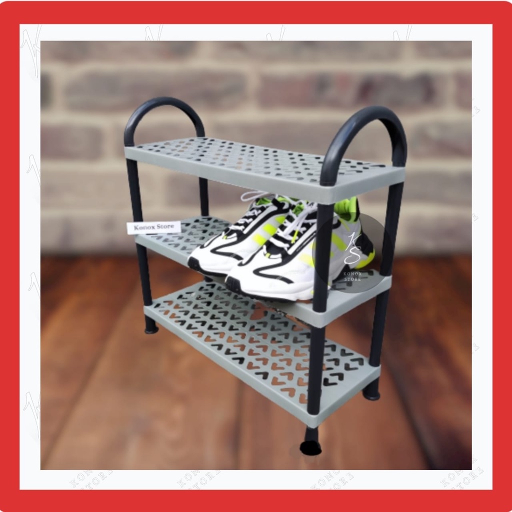 RAK SEPATU SUSUN PLASTIK / RAK SEPATU 3 SUSUN SERBAGUNA