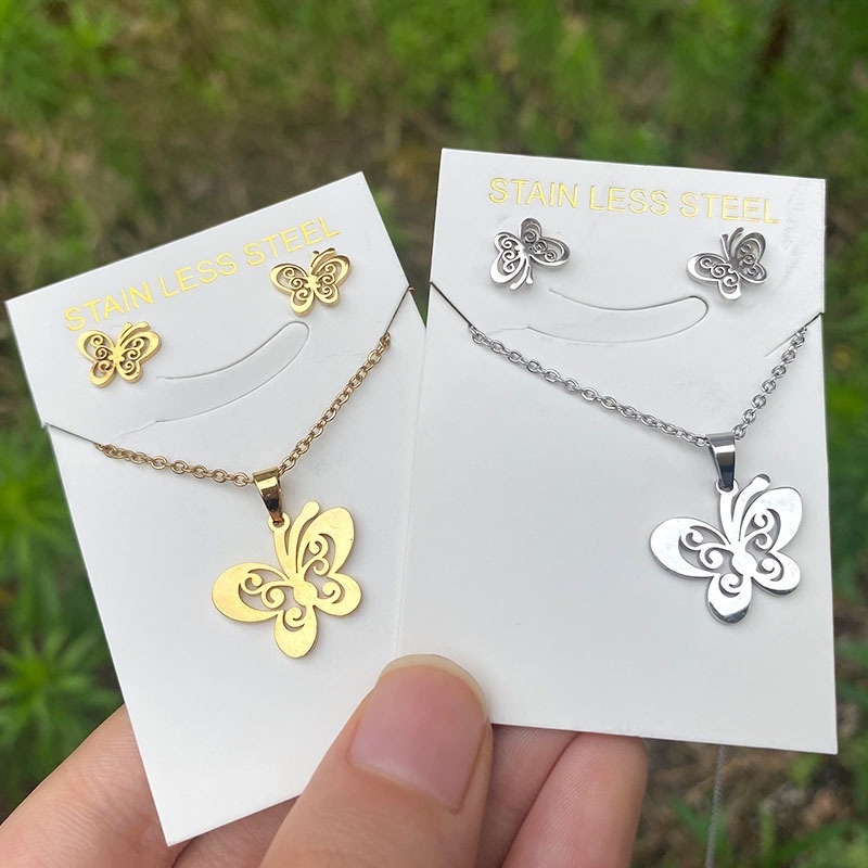 Anting Rantai Klavikula Desain butterfly star moon Gaya Korea Untuk Aksesoris Wanita