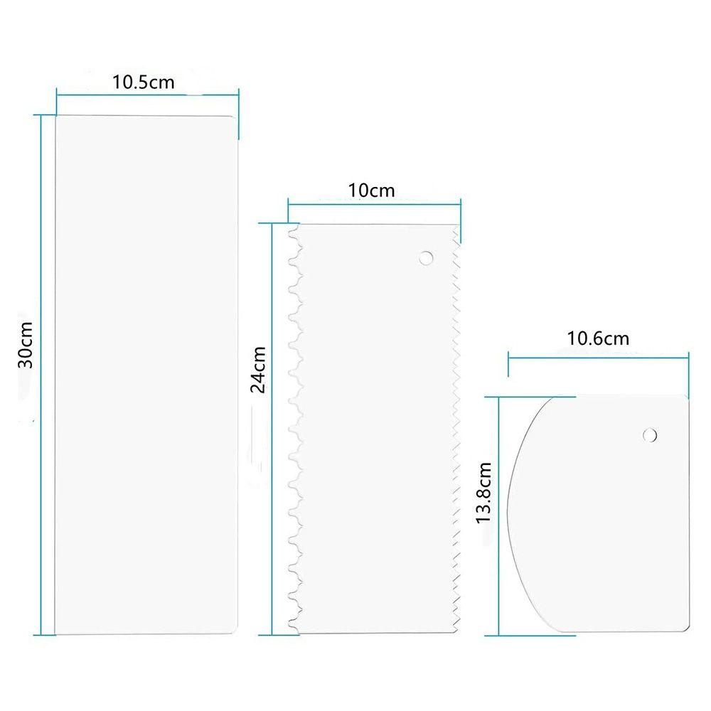 Top 6pcs Scraper Kue Set Rumah Dapur Pastry Cutter Saw Tooth Smoother Alat Transparan Bening Akrilik