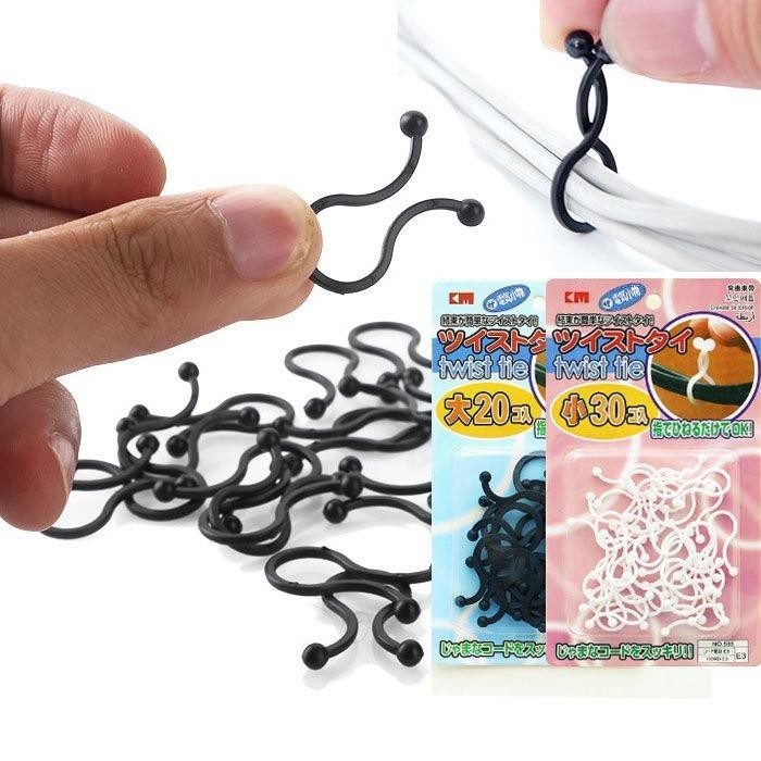 

Klip Kabel Ikat Kabel Twist Tie Cable Clip Quick Release JAPAN MODEL - Kecil Hitam