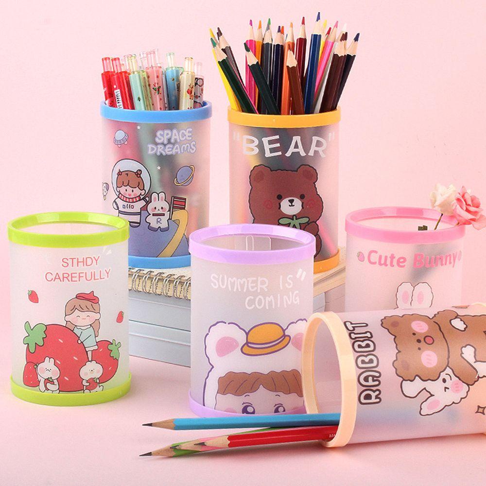 Solighter Tempat Pensil / Alat Tulis / Kosmetik Model Lipat Bahan Akrilik Untuk Kantor