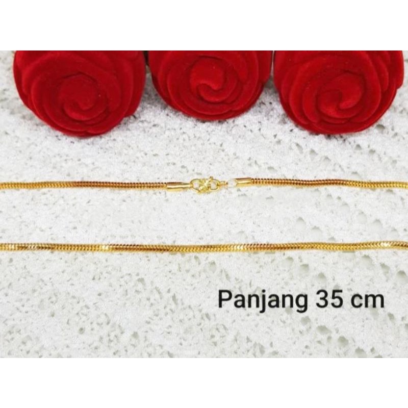 HOT PRODUK KALUNG ANAK TITANIUM MODEL KOTAK WARNA EMAS BAGUS