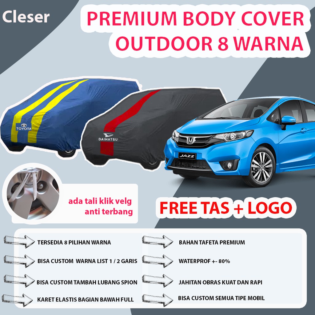 Body Cover sarung mobil All new Jazz Rs / Selimut sarung cover mobil jazz warna Premium waterproof
