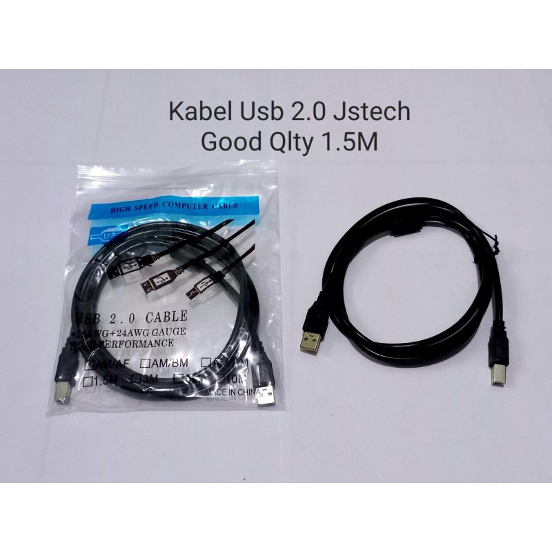 Kabel USB 2.0 JST Line Black Good 1.5m / Kabel Printer 2.0 Black 1.5m