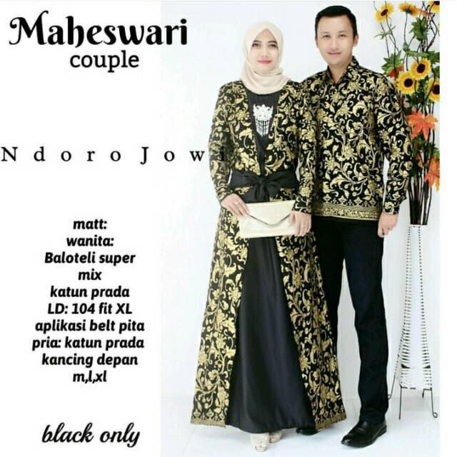 Maheswari Couple batik Couple gamis Muslim kebaya modern long dress Couple pasangan tanah abang