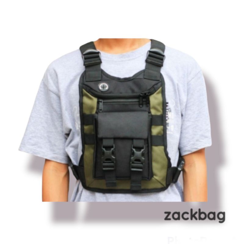 Neisda Chest bag Tas dada pria tactical Rungkad black green