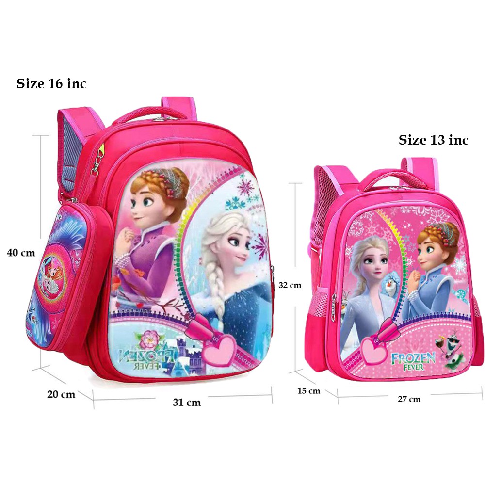 Tas Sekolah SD Ransel Anak Perempuan Karakter Timbul Tas Anak Import 3D Emboss Waterproof