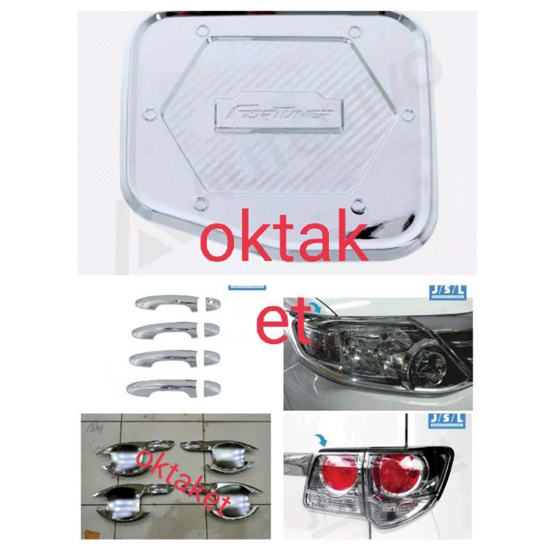 paket lengkap grand fortuner hitam chrome jsl garnish outer handle tank paket