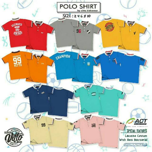 Polo Anak Vitto Kidswear Kaos lengan pendek laki cowok Polo Anak Vitto Kidswear Kaos lengan pendek laki cowok