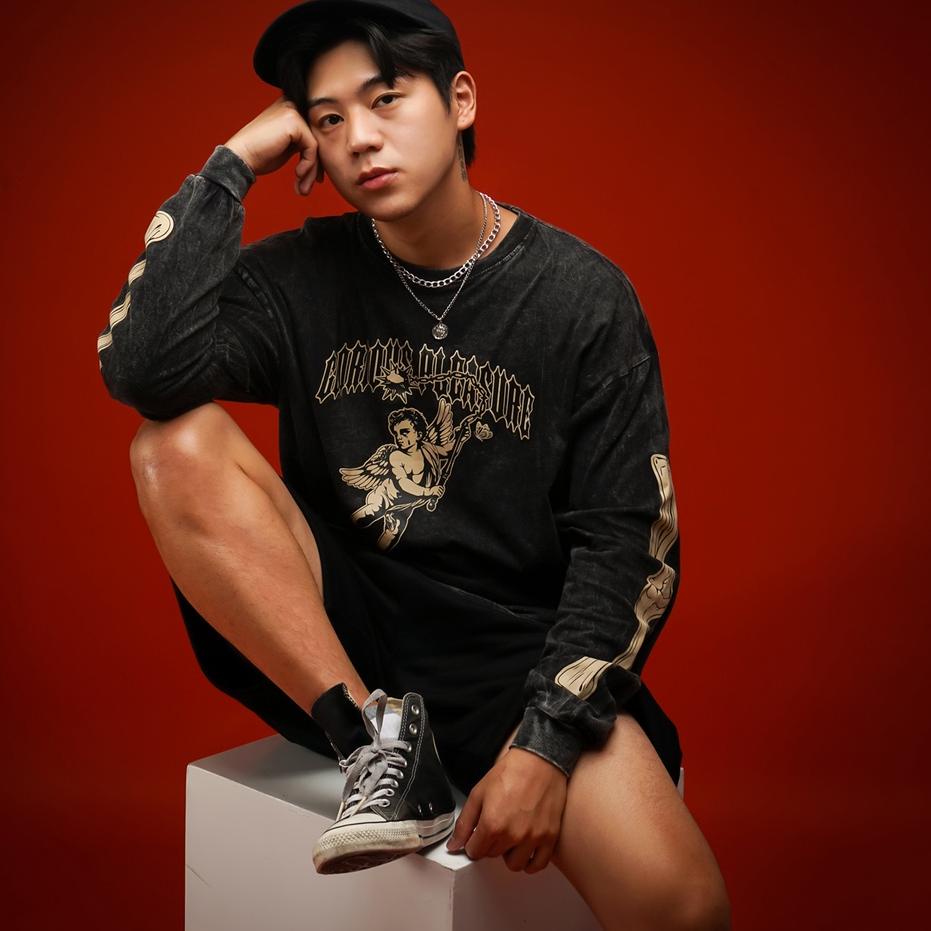 Paling Diminati Spikes Black Washed LS T-Shirt - Glorious Pleasure (Kaos Washing Lengan Panjang Wash