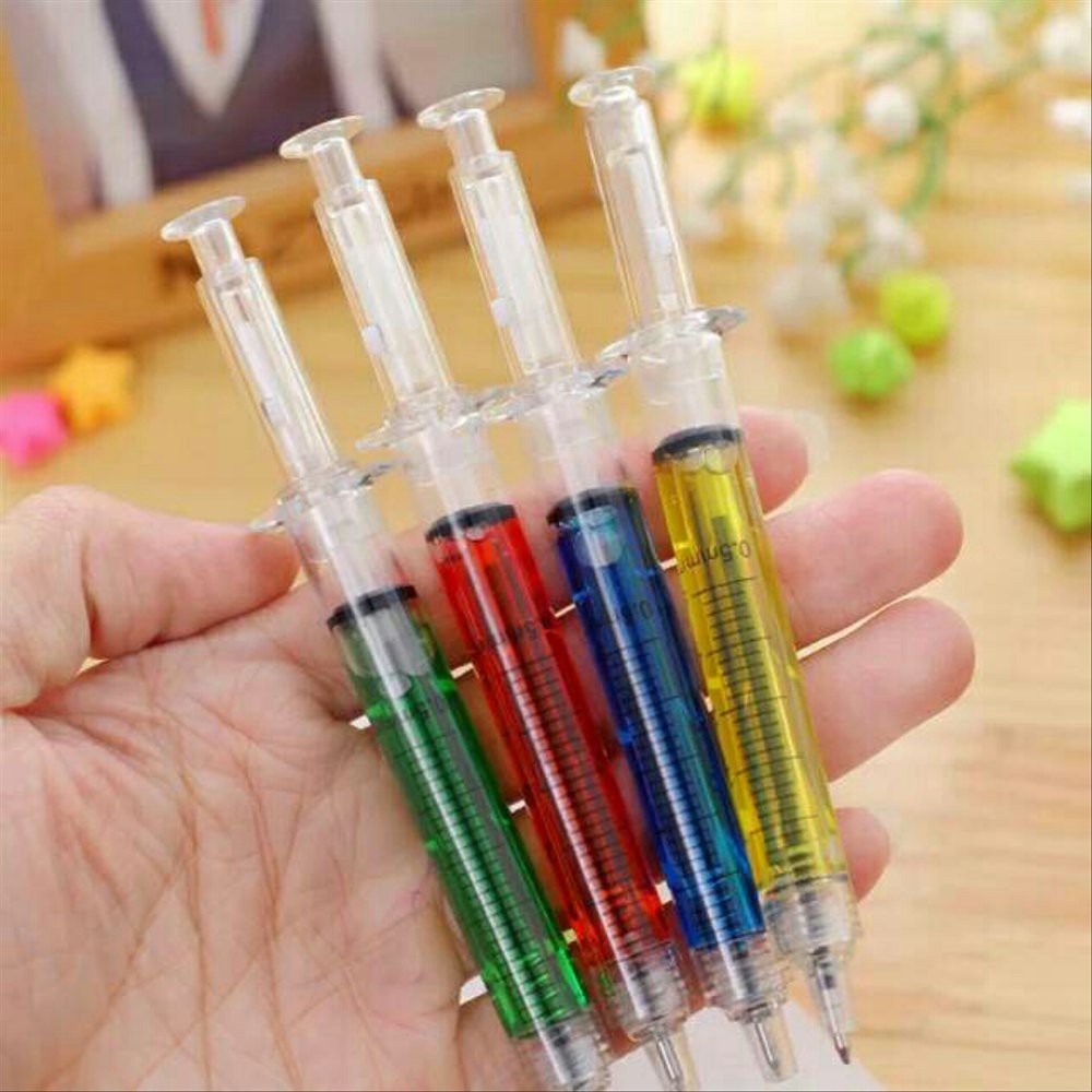 Pulpen Jarum Suntik Warna Warni / Souvenir Bolpoin Jarum Suntik / Stationery Unik-3