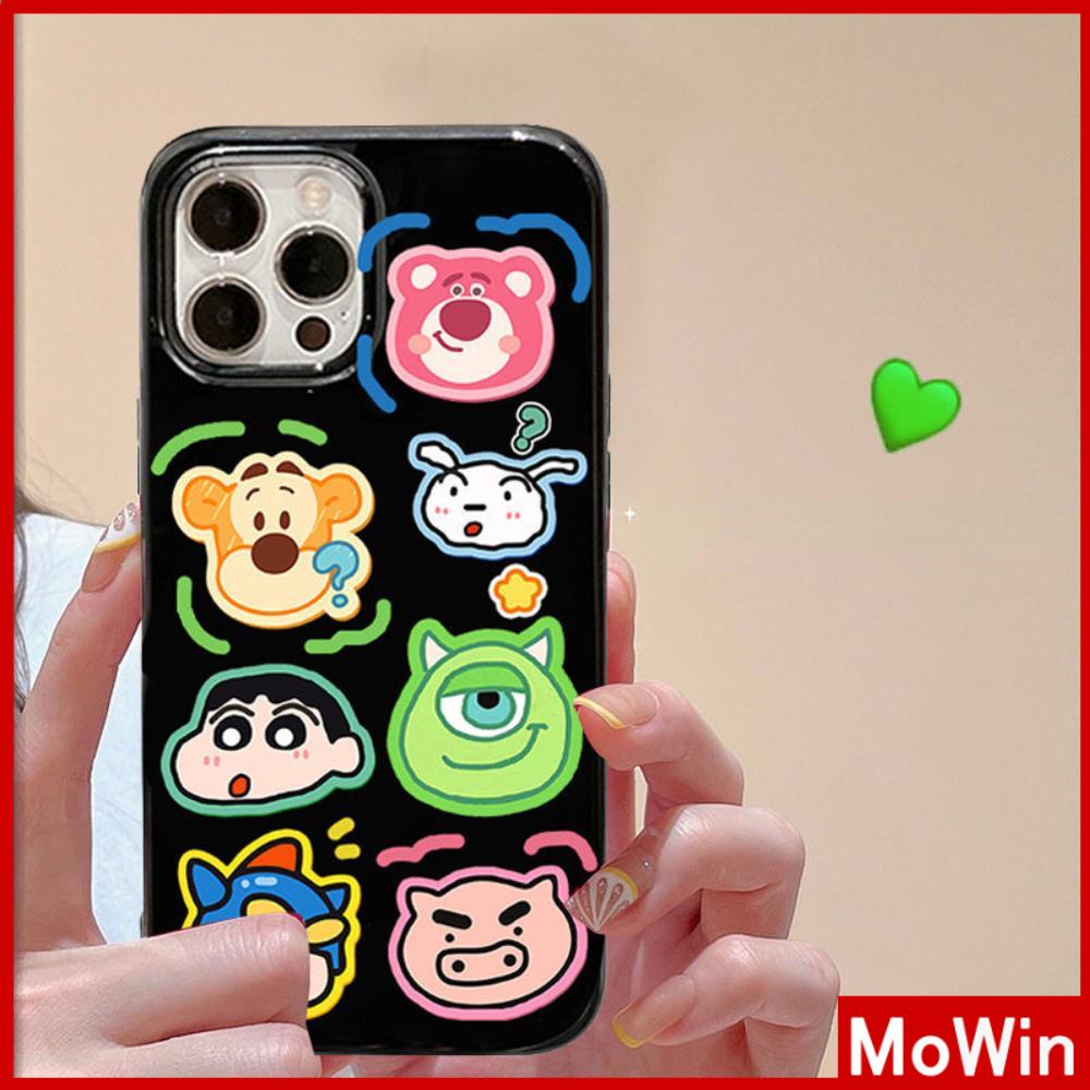 iPhone Case Silicone Soft Case Black Shiny Shockproof Protection Camera Monster Cartoon Avatar Cute Compatible For iPhone 11 Pro Max 13 Pro Max 12 Pro Max 7Plus xr XS Max