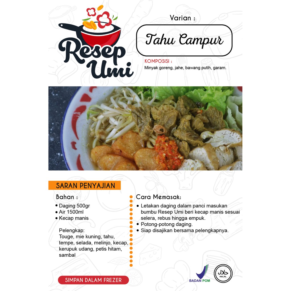 

Bumbu Instan Resep Umi "Tahu Campur”