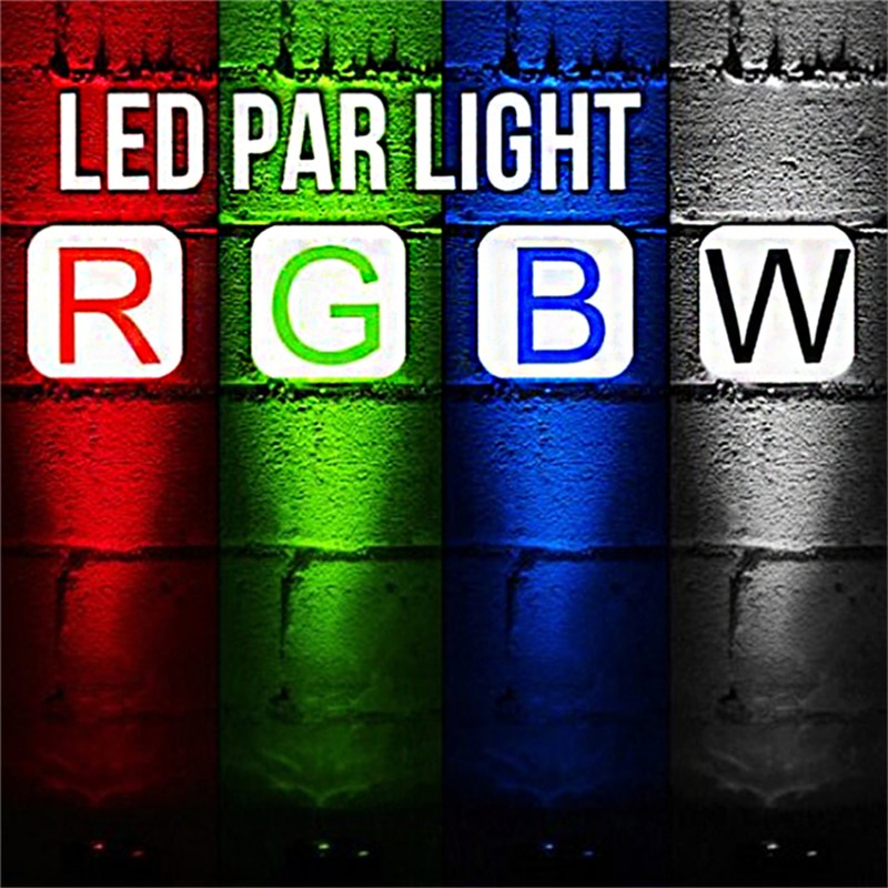 Lampu panggung lampu PAR Lampu Sorot LED RGB Disko Party DMX DMX512 220V 12-18W Remote Control lampu dugem 12W RGBW Stage Light With DMX Model 12 Led Par Lights Voice Activated Remote Control Disco DJ Stage Party Background Lamp