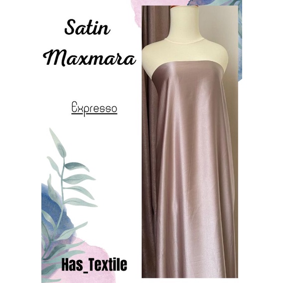 Kain Satin Maxmara Original Pure Silk Warna Coklat Expresso