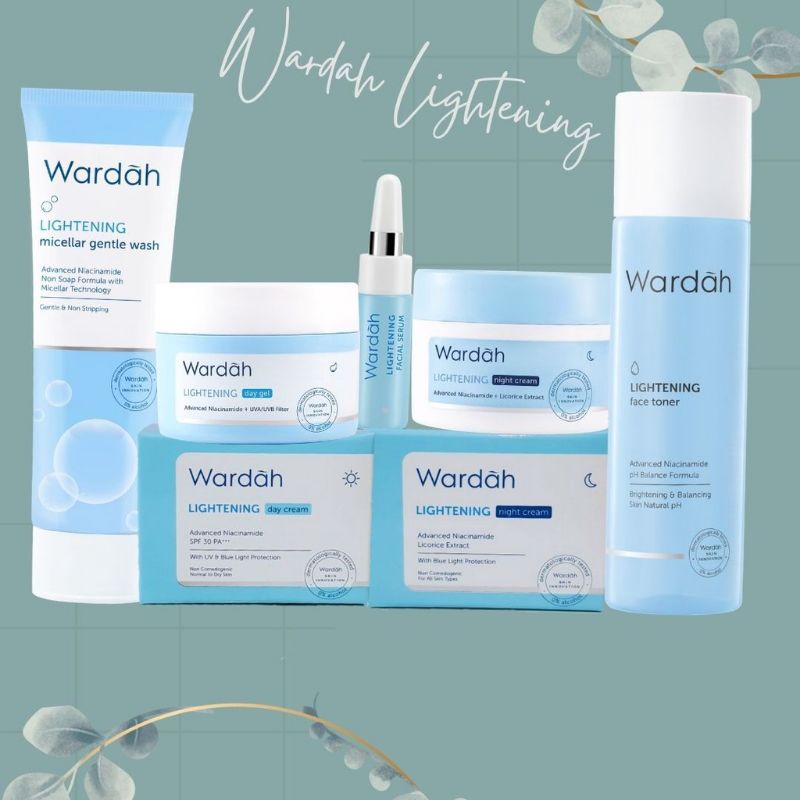 Wardah lightening paket series 5in1//paket pelembab wardah lightening
