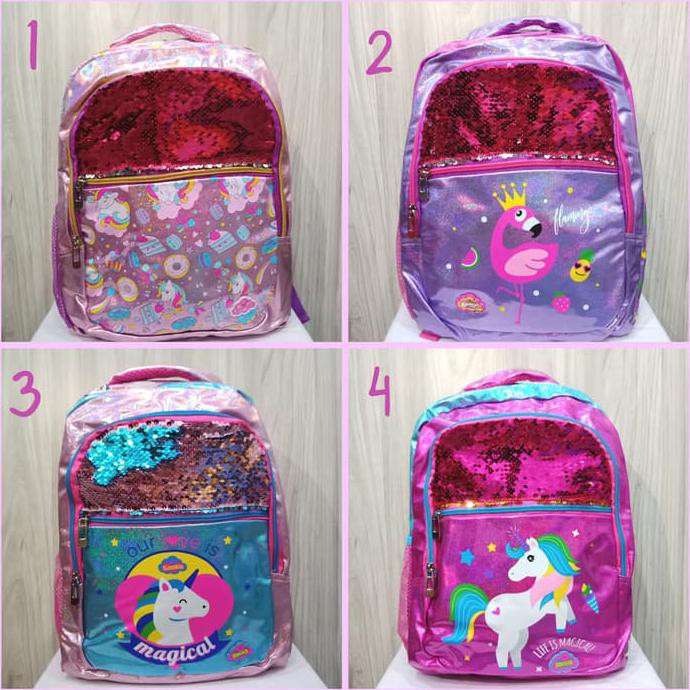 Tas Sekolah Anak Sequin Original Sansan Wawa