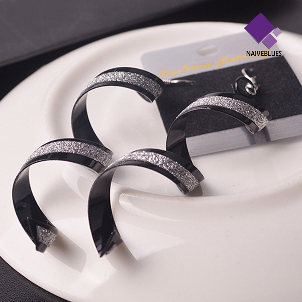 Anting Kait Model Spiral Panjang Aksen Berlian Imitasi Untuk Wanita