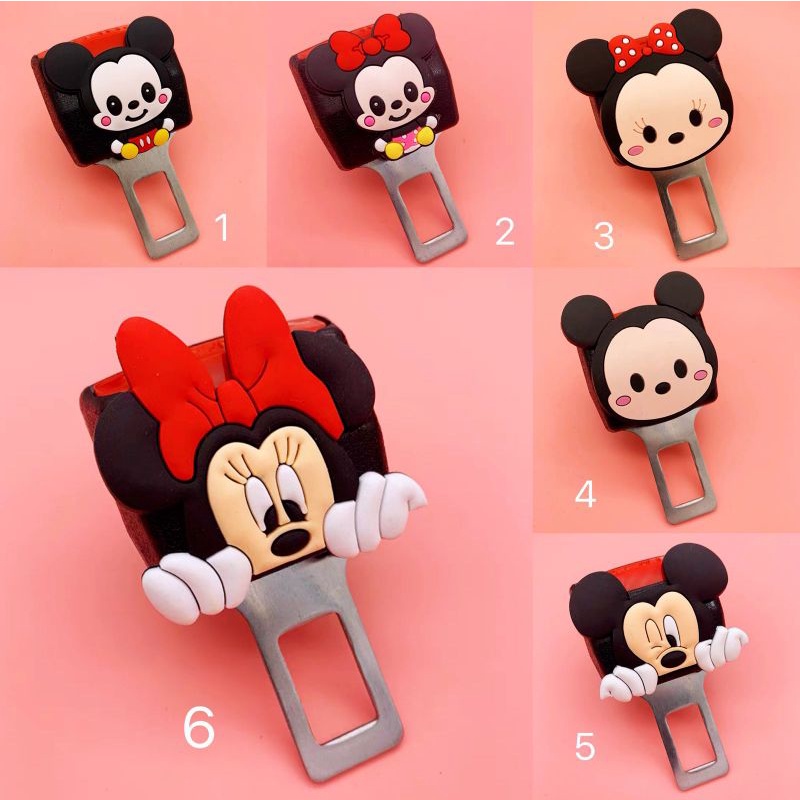 colokan safty belt seatbelt per pcs colokan seatbelt mobil mickey mouse minnie COLOKAN BELT// 1Pcs Safetybelt Seatbelt Alarm Buzzer Stopper mouse severine.id