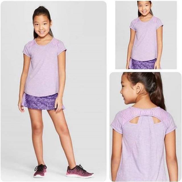 Baju anak ungu champion original branded lengan pendek cewek