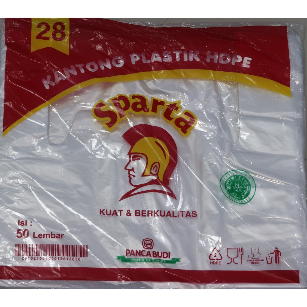 Kantong Plastik/Kresek Bening HDPE Merk SPARTA Uk 28 isi 50pcs