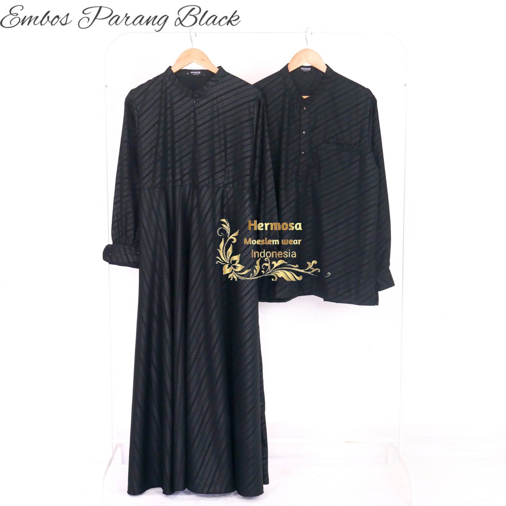 Gamis embos wolfis motif parang hitam/gamis embos murah/gamis hitam/gamis wolfis murah/gamis hitam e