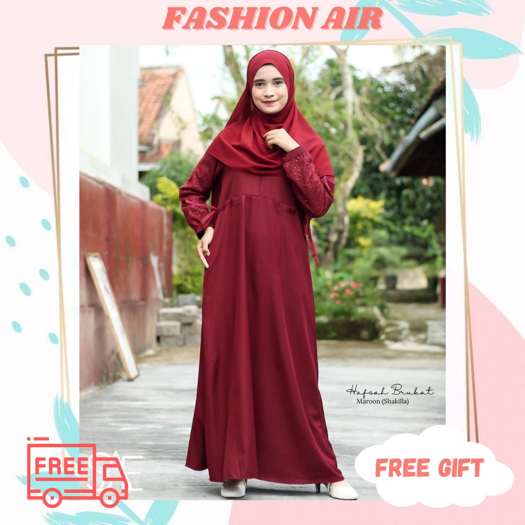 GAMIS POLOS BRUKAT LADY CREPE dan SHAKILLA ORIGINAL HAFSAH VOL 1 by SAE