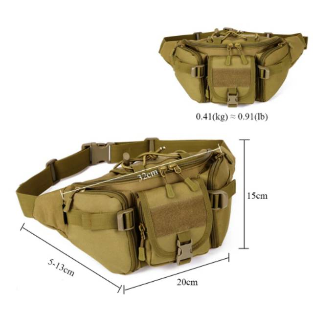 PROMO!!! Waistbag Pria - TRM WATERPROOF LIPAT 1AX802 Oranye. Bisa di Lipat. Parasud Y18 pria Army