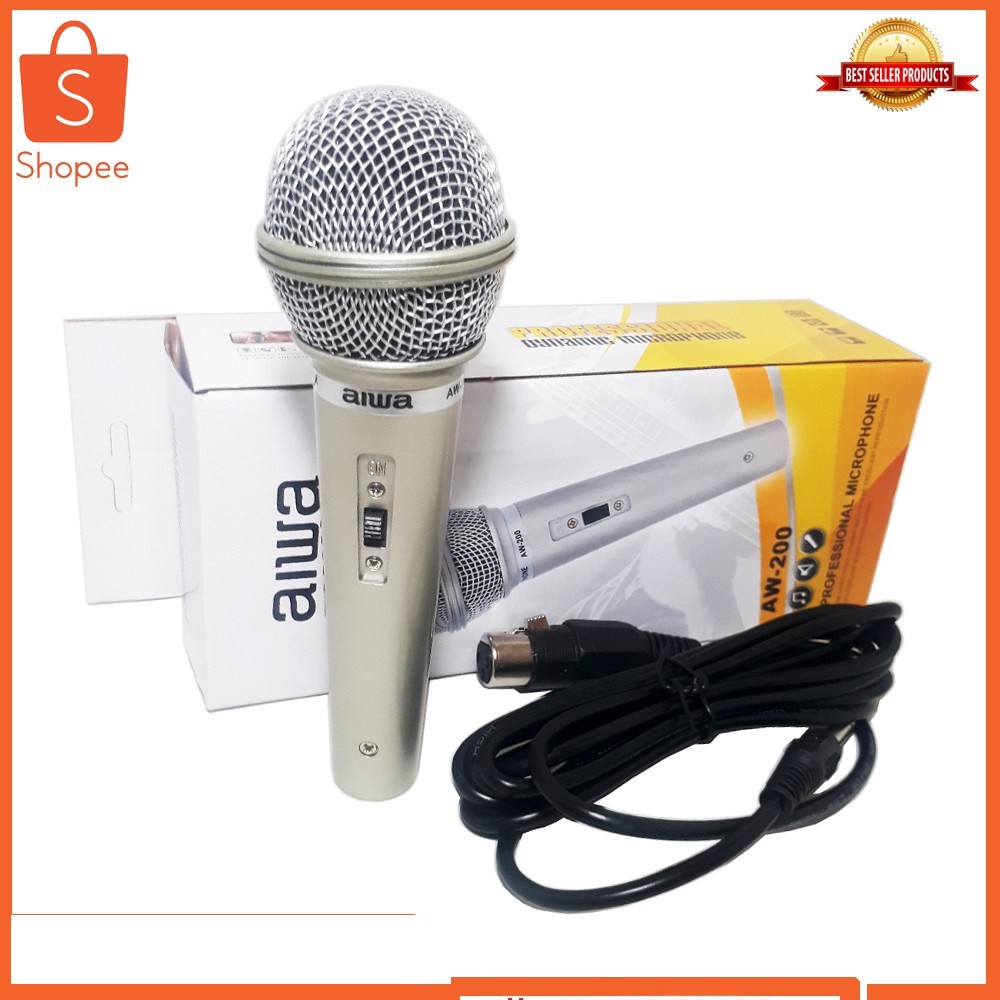 Aiwa Mic Vocal Microphone Cable -Body Elegan AW-200