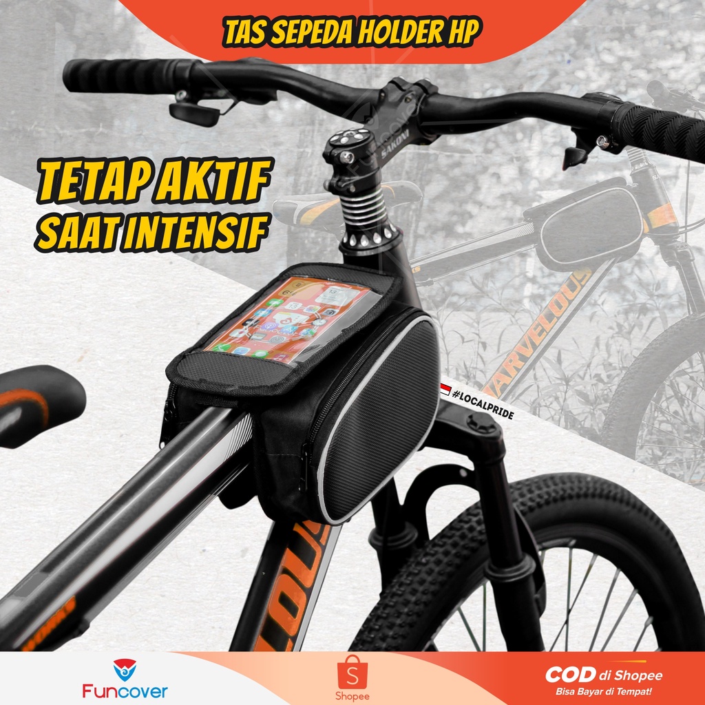 Tas Sepeda Gowes HP Smartphone Touchscreen Anti Air Waterproof   Tas Gowes AF-90 by FUNCOVER