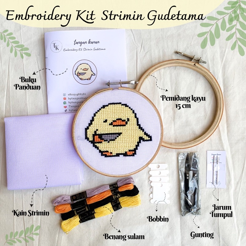 Embroidery Kit Strimin Gudetama - Paket Sulam Kristik