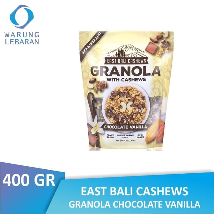 

Jual East Bali Cashews Granola Chocolate Vanilla 400 Gr