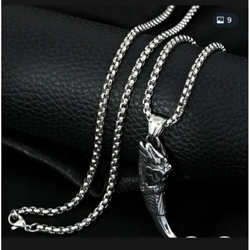 KALUNG PRIA SILVER DAN GOLD TITANIUM STAINLESS BANDUL PUNK