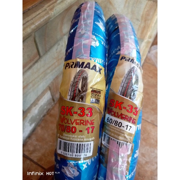 satu set ban primax comet SK 33 UK 60/80 & 70/80 ring 17 ( dapat dua ban )