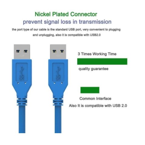 Cable usb-a 3.0 nyk 1.5m am-am extender 5Gbps sync power - Kabel usb3.0 male-male 1.5 meter