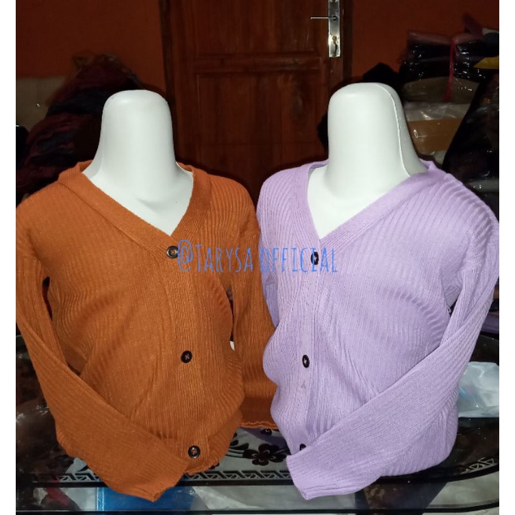 CARDIGAN CROP ANAK NEW /Bahan Rajut /Kualitas Premium/Tebal /hits 2 sampai 15 thn. size S. M. L.XL