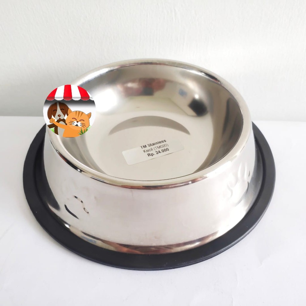 Stainless Steel Bowl - Tempat Makan Hewan Anjing Kucing Anti Slip