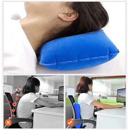 Bantal Angin Tiup Inflatable Travel Pillow Air Udara Ringan Camping Outdoor Pesawat Mobil Portable