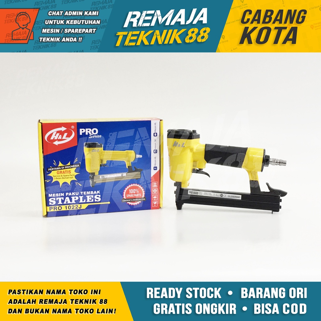 

HL PRO 1022J NAIL GUN STAPLES / MESIN PAKU TEMBAK H&L 1022 J